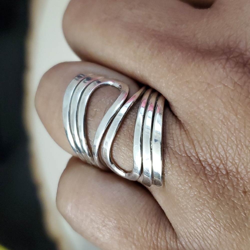 Striking Sterling Silver 925 Statement Ring Bold,… - image 3